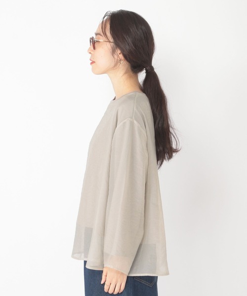 studio CLIP（スタディオクリップ）の「シアー×カットレイヤードプルオーバー（Tシャツ/カットソー・レディース・モカ/ベージュ/ライトグレー・FREE）」の10枚目の写真