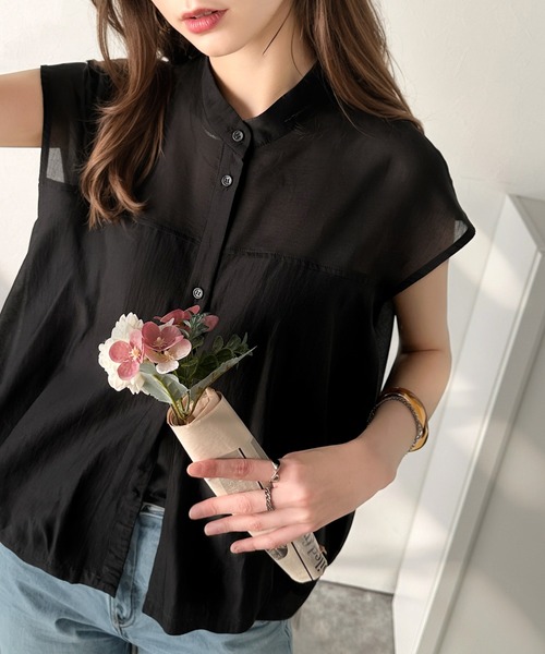 セール】上品な透け感と愛らしさを演出する。シアーバルーンクロップド