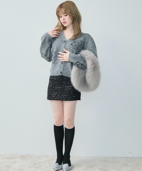 TITTY&CO.（ティティーアンドコー）の「フラワー刺繍モヘアタッチ