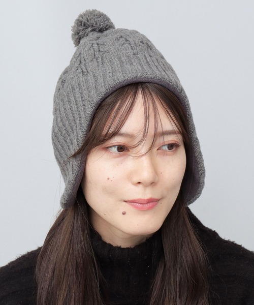 COLEMAN(コールマン)の「ケーブル編み 耳当て付き ウィンター ニットワッチ(ニット帽)(ニットキャップ/ビーニー・メンズ・チャコール/ブラック・FREE)」の12枚目の写真