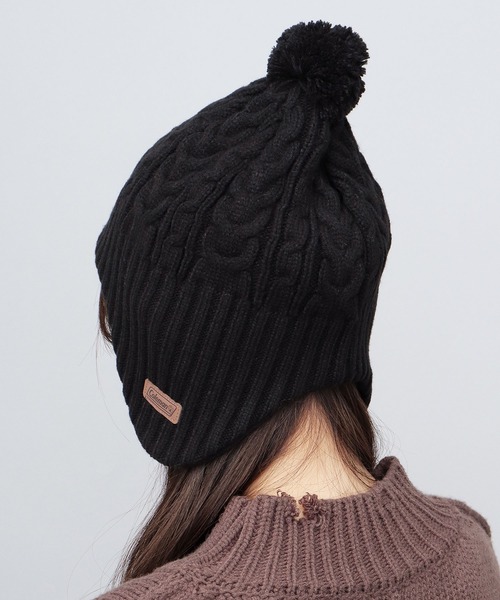 COLEMAN(コールマン)の「ケーブル編み 耳当て付き ウィンター ニットワッチ(ニット帽)(ニットキャップ/ビーニー・メンズ・チャコール/ブラック・FREE)」の3枚目の写真