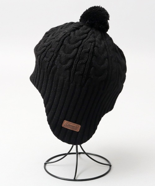 COLEMAN(コールマン)の「ケーブル編み 耳当て付き ウィンター ニットワッチ(ニット帽)(ニットキャップ/ビーニー・メンズ・チャコール/ブラック・FREE)」の9枚目の写真