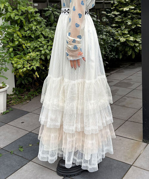 HELLO.SANFRANCISCO（ハローサンフランシスコ）の「【HELLO.SANFRANCISCO/ハローサンフランシスコ】カラーブロックチュールティアードスカート（スカート・レディース・ブルー/ホワイト/ピンク・ONE SIZE）」の21枚目の写真