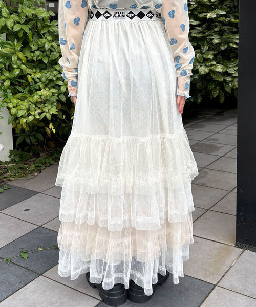 HELLO.SANFRANCISCO（ハローサンフランシスコ）の「【HELLO.SANFRANCISCO/ハローサンフランシスコ】カラーブロックチュールティアードスカート（スカート・レディース・ブルー/ホワイト/ピンク・ONE SIZE）」の20枚目の写真