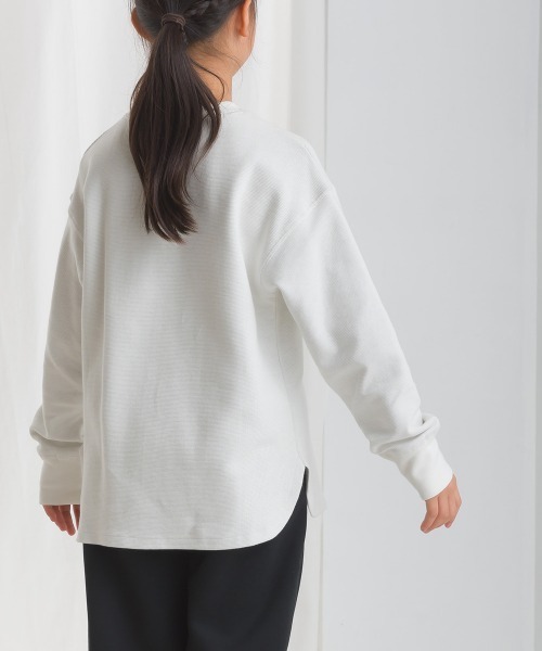 OMNES(オムネス)の「キッズリップルダブルフェイス長袖Tシャツ(Tシャツ/カットソー・キッズ・ライトカーキ/グレー/ブルー/ブラック/ピンク/ホワイト・120/110/100/140/130)」の15枚目の写真