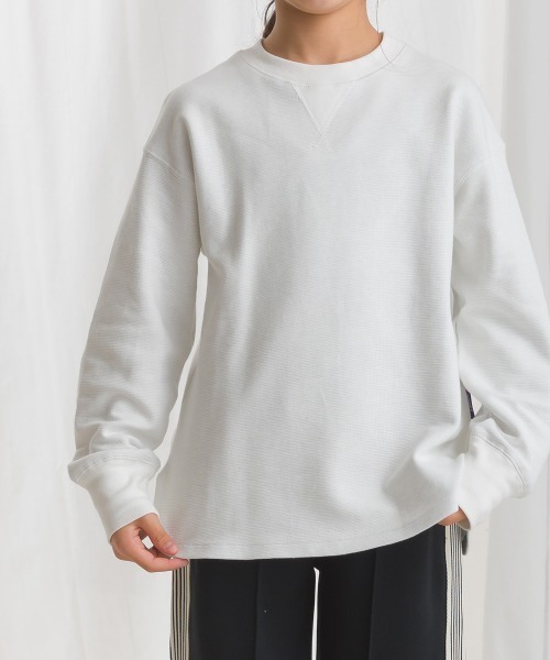 OMNES(オムネス)の「キッズリップルダブルフェイス長袖Tシャツ(Tシャツ/カットソー・キッズ・ライトカーキ/グレー/ブルー/ブラック/ピンク/ホワイト・120/110/100/140/130)」の17枚目の写真