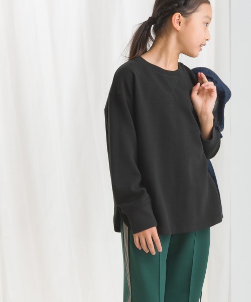 OMNES(オムネス)の「キッズリップルダブルフェイス長袖Tシャツ(Tシャツ/カットソー・キッズ・ライトカーキ/グレー/ブルー/ブラック/ピンク/ホワイト・120/110/100/140/130)」の20枚目の写真