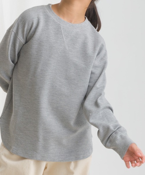 OMNES(オムネス)の「キッズリップルダブルフェイス長袖Tシャツ(Tシャツ/カットソー・キッズ・ライトカーキ/グレー/ブルー/ブラック/ピンク/ホワイト・120/110/100/140/130)」の11枚目の写真