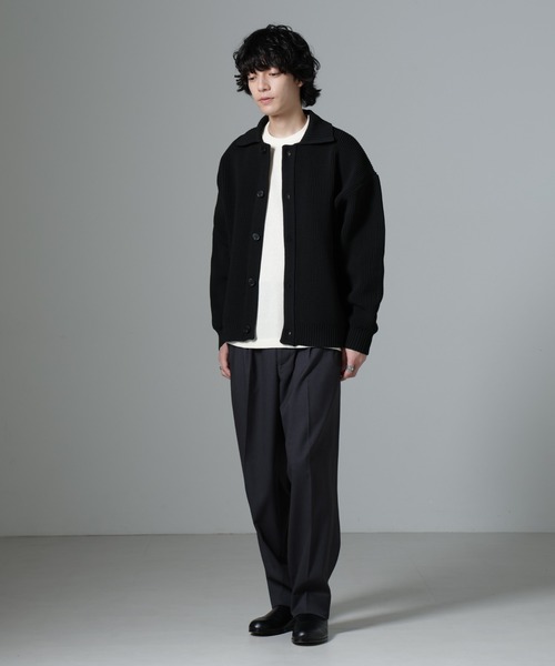 NANO universe（ナノユニバース）の「微起毛ワイドテーパードパンツ（その他パンツ・メンズ・ブラック/ネイビー/チャコール・S/M/L）」の19枚目の写真