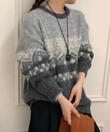 ノルディック柄レトロセーター (AW)
