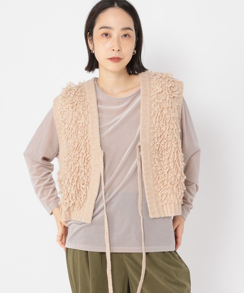 studio CLIP（スタディオクリップ）の「シアーベロアリラックスダブルフロントプルオーバー（Tシャツ/カットソー・レディース・ライトグレー/ライトブルー/オフホワイト・FREE）」の3枚目の写真