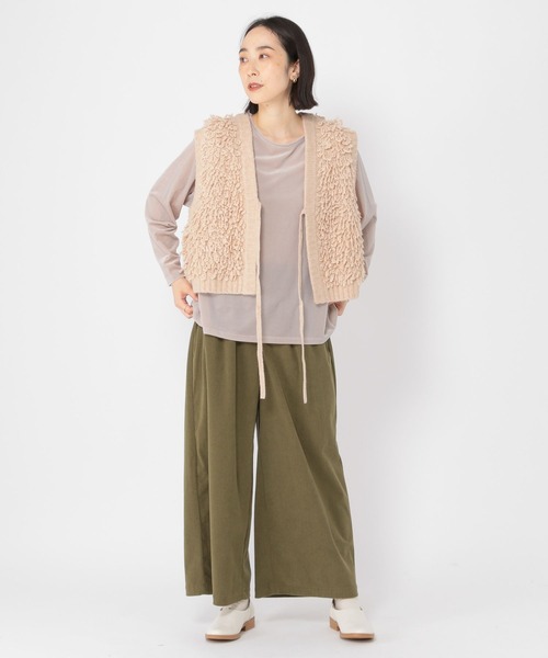 studio CLIP（スタディオクリップ）の「シアーベロアリラックスダブルフロントプルオーバー（Tシャツ/カットソー・レディース・ライトグレー/ライトブルー/オフホワイト・FREE）」の5枚目の写真