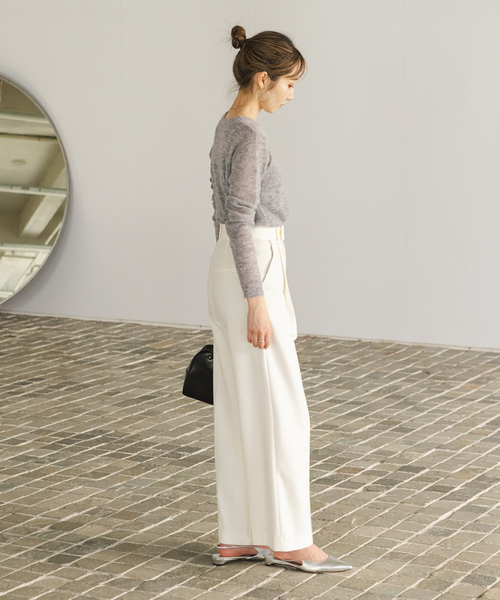 【最終値下げ！】【新品】アルパカ ウール ロングジレ ベージュ アイボリー L trim_ofalv_itembb0ae1685b7b11e