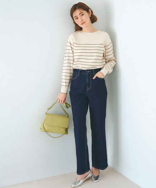 grove（グローブ）の「センタープレス入りソフトフレアーデニムパンツ（デニムパンツ・レディース・ネイビー/ブルー系その他/ブルー・03/02/01/04/05）」の11枚目の写真