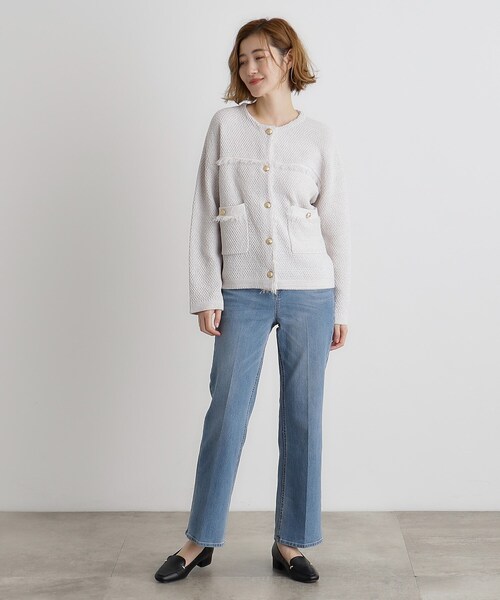 grove（グローブ）の「センタープレス入りソフトフレアーデニムパンツ（デニムパンツ・レディース・ネイビー/ブルー系その他/ブルー・03/02/01/04/05）」の15枚目の写真