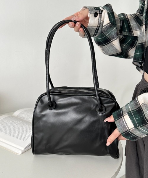 CLEA（クレア）の「ロングハンドルボストンバッグ（ボストンバッグ・レディース・ブラウン/ブラック/アイボリー・FREE）」の10枚目の写真