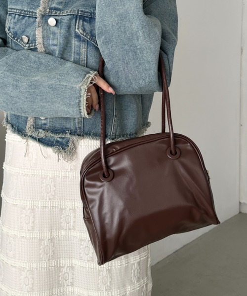 CLEA（クレア）の「ロングハンドルボストンバッグ（ボストンバッグ・レディース・ブラウン/ブラック/アイボリー・FREE）」の14枚目の写真