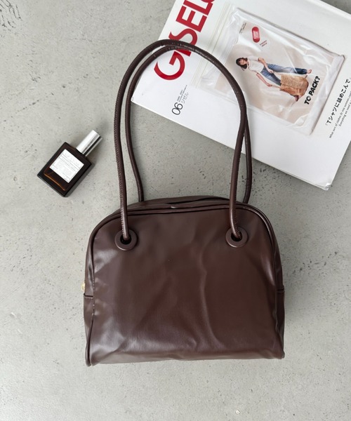 CLEA（クレア）の「ロングハンドルボストンバッグ（ボストンバッグ・レディース・ブラウン/ブラック/アイボリー・FREE）」の19枚目の写真