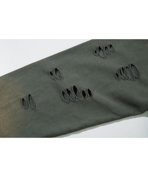 Ressaca（レサーカ）の「オーバーサイズダメージ加工ロゴプリントロンT（Tシャツ/カットソー・メンズ・グレー/ブラック・XL/L/M/S）」の5枚目の写真