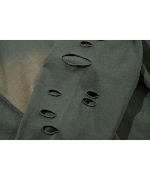 Ressaca（レサーカ）の「オーバーサイズダメージ加工ロゴプリントロンT（Tシャツ/カットソー・メンズ・グレー/ブラック・XL/L/M/S）」の6枚目の写真