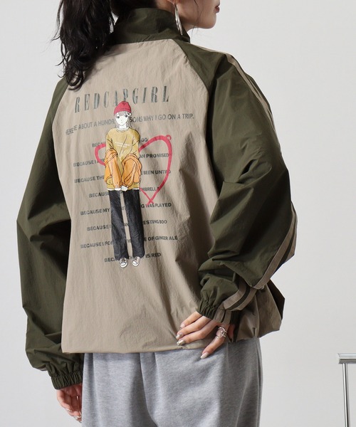 Red Cap Girl（レッドキャプガール）の「RED CAP GIRL RCGナイロンバックプリント裏付きラグランジャケット（ナイロンジャケット・メンズ・カーキ/ブラック/ネイビー・M/L）」の3枚目の写真