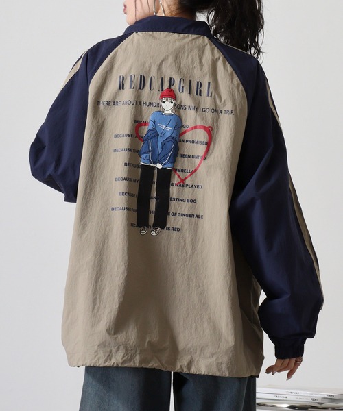 Red Cap Girl（レッドキャプガール）の「RED CAP GIRL RCGナイロンバックプリント裏付きラグランジャケット（ナイロンジャケット・メンズ・カーキ/ブラック/ネイビー・M/L）」の12枚目の写真