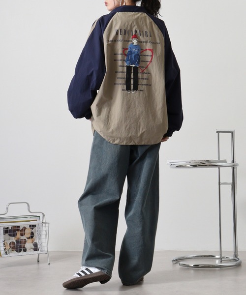 Red Cap Girl（レッドキャプガール）の「RED CAP GIRL RCGナイロンバックプリント裏付きラグランジャケット（ナイロンジャケット・メンズ・カーキ/ブラック/ネイビー・M/L）」の14枚目の写真