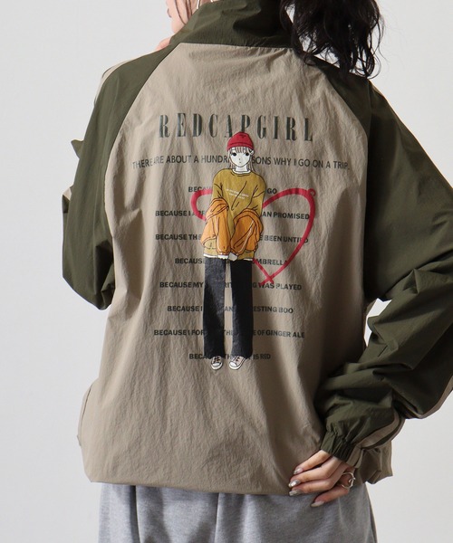 Red Cap Girl（レッドキャプガール）の「RED CAP GIRL RCGナイロンバックプリント裏付きラグランジャケット（ナイロンジャケット・メンズ・カーキ/ブラック/ネイビー・M/L）」の6枚目の写真