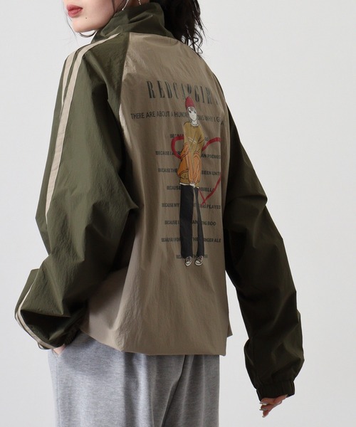 Red Cap Girl（レッドキャプガール）の「RED CAP GIRL RCGナイロンバックプリント裏付きラグランジャケット（ナイロンジャケット・メンズ・カーキ/ブラック/ネイビー・M/L）」の5枚目の写真