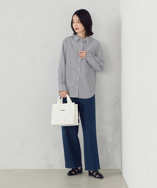 COMME CA ISM(コムサイズム)の「ストライプシャツ(シャツ/ブラウス・レディース・ブラック/サックスブルー・LARGE/MEDIUM)」の13枚目の写真