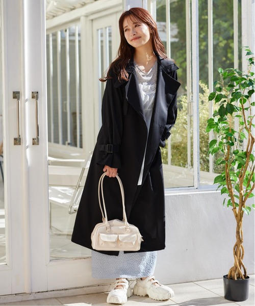 mysty woman（ミスティウーマン）の「袖シャーリングプルオーバー  315112（Tシャツ/カットソー・レディース・杢グレー/アイボリー/ピンク/ブラック・FREE）」の5枚目の写真