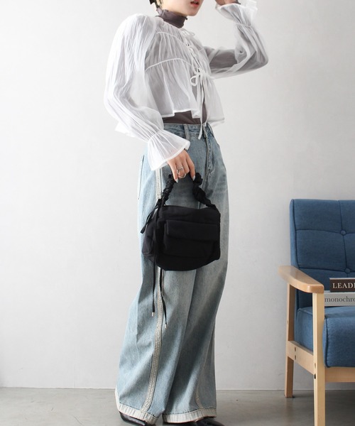 SpRay（スプレイ）の「シャーリングショルダーバッグ（ショルダーバッグ・レディース・ブラック/アイボリー・FREE）」の20枚目の写真