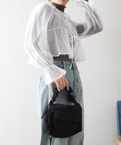 SpRay（スプレイ）の「シャーリングショルダーバッグ（ショルダーバッグ・レディース・ブラック/アイボリー・FREE）」の21枚目の写真