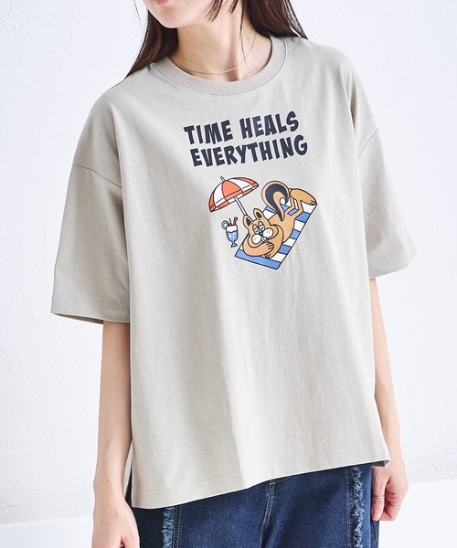 pairmanon(ペアマノン)の「【綿100%】【リンクコーデ】【ママサイズ】オリジナル グラフィックTシャツ(Tシャツ/カットソー・レディース・ベージュ系その他/ブラウン系その他/ホワイト系その他/ピンク系その他/ホワイト系その他2/ホワイト系その他3/ベージュ系その他2・FREE)」の6枚目の写真