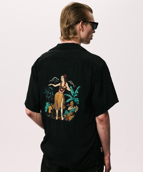 ち*ぷ様 Schott ショット PJ パイナップルジュース レーヨン シャツ Schott｜×PJ/×パイナップルジュース/RAYON SHIRT SHELL/レーヨン