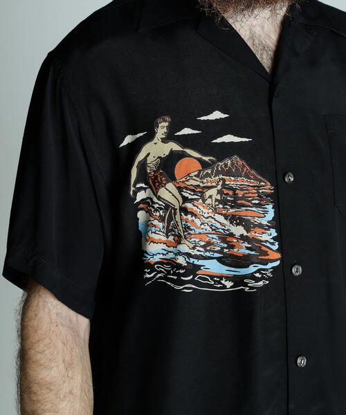 T*E様 ショット PJ ×パイナップルジュース レーヨンシャツ L PJ/×パイナップルジュース/RAYON SHIRT SHELL/レーヨンシャツ シェル