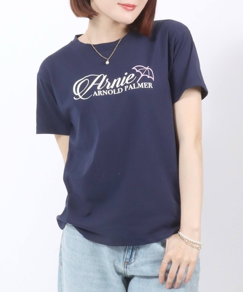 Arnie Arnold Palmer（アーニーアーノルドパーマー）の「Arnie Arnold Palmer（アーニーアーノルドパーマー）ブランドロゴプリントTシャツ レディース/半袖（Tシャツ/カットソー・レディース・ピンク/ネイビー/ホワイト系その他・M/L）」の2枚目の写真