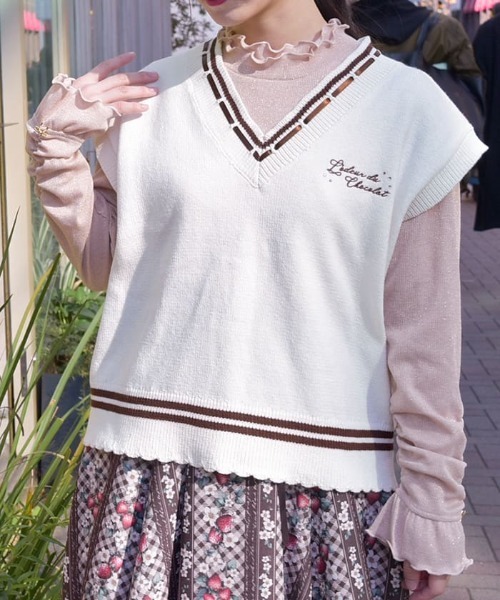 axes femme(アクシーズファム)の「2WAYラメリブプルオーバー(Tシャツ/カットソー・レディース・ホワイト/グリーン/ピンク・FREE)」の11枚目の写真