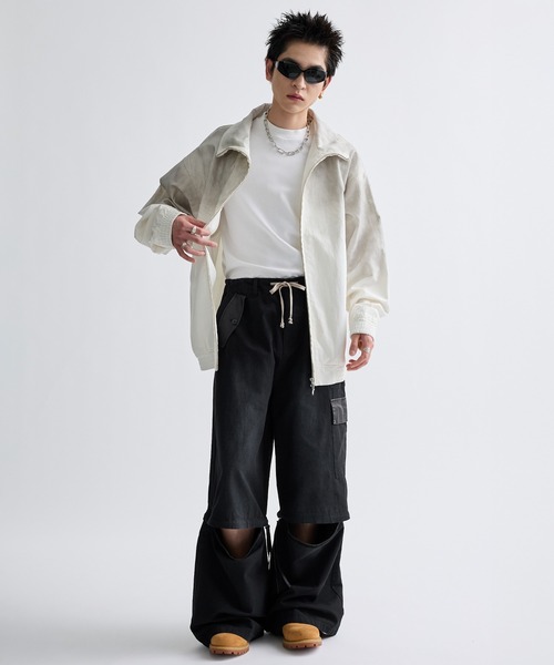 Cotton dirt design stand collar jacket/コットンダート