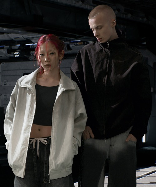 Nebula Fusion(ネビュラフュージョン)の「Cotton dirt design stand collar jacket/コットンダートデザインスタンドカラージャケット(ブルゾン・メンズ・ホワイト/ブラック・L/M)」の15枚目の写真