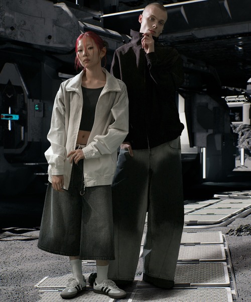 Nebula Fusion(ネビュラフュージョン)の「Cotton dirt design stand collar jacket/コットンダートデザインスタンドカラージャケット(ブルゾン・メンズ・ホワイト/ブラック・L/M)」の18枚目の写真