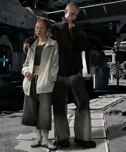 Nebula Fusion(ネビュラフュージョン)の「Cotton dirt design stand collar jacket/コットンダートデザインスタンドカラージャケット(ブルゾン・メンズ・ホワイト/ブラック・L/M)」の19枚目の写真