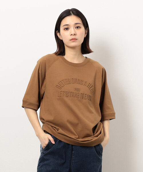 セール】メッセージエンボス半袖ラグランTシャツ（Tシャツ