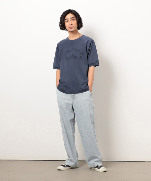 Purple&Yellow（パープルアンドイエロー）の「メッセージエンボス半袖ラグランＴシャツ（Tシャツ/カットソー・メンズ・ライトグリーン/ブラウン/ホワイト/ブルー・SMALL/LARGE/MEDIUM）」の13枚目の写真