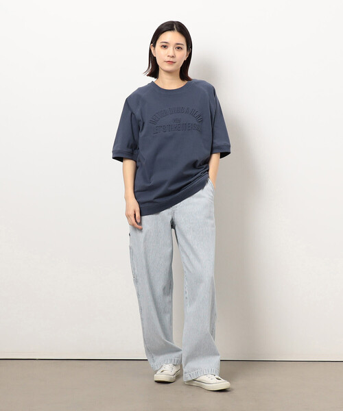 Purple&Yellow（パープルアンドイエロー）の「メッセージエンボス半袖ラグランＴシャツ（Tシャツ/カットソー・メンズ・ライトグリーン/ブラウン/ホワイト/ブルー・SMALL/LARGE/MEDIUM）」の16枚目の写真