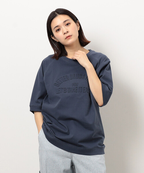 Purple&Yellow（パープルアンドイエロー）の「メッセージエンボス半袖ラグランＴシャツ（Tシャツ/カットソー・メンズ・ライトグリーン/ブラウン/ホワイト/ブルー・SMALL/LARGE/MEDIUM）」の17枚目の写真