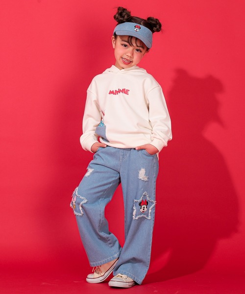 Disney（ディズニー）の「ディズニー ワイドストレートデニムロングパンツ 0190K（デニムパンツ・キッズ・ライトインディゴブルー・140cm/130cm/120cm/110cm/100cm）」の3枚目の写真