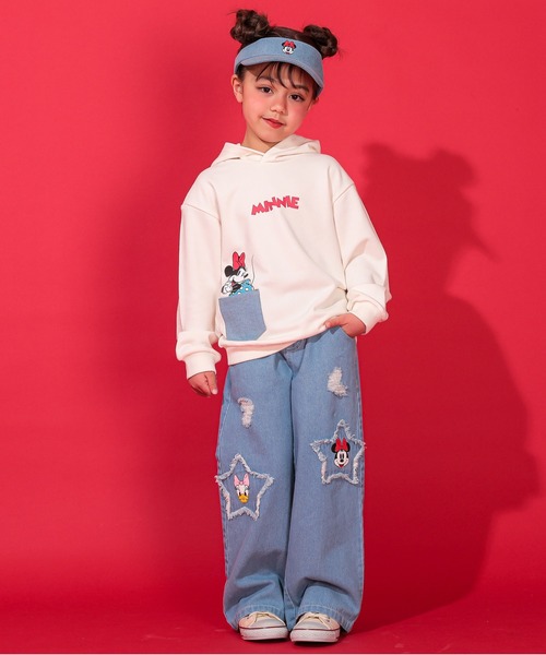 Disney（ディズニー）の「ディズニー ワイドストレートデニムロングパンツ 0190K（デニムパンツ・キッズ・ライトインディゴブルー・140cm/130cm/120cm/110cm/100cm）」の4枚目の写真