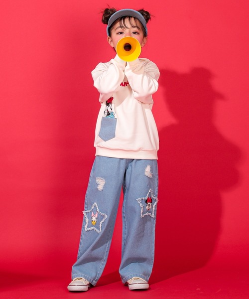Disney（ディズニー）の「ディズニー ワイドストレートデニムロングパンツ 0190K（デニムパンツ・キッズ・ライトインディゴブルー・140cm/130cm/120cm/110cm/100cm）」の6枚目の写真