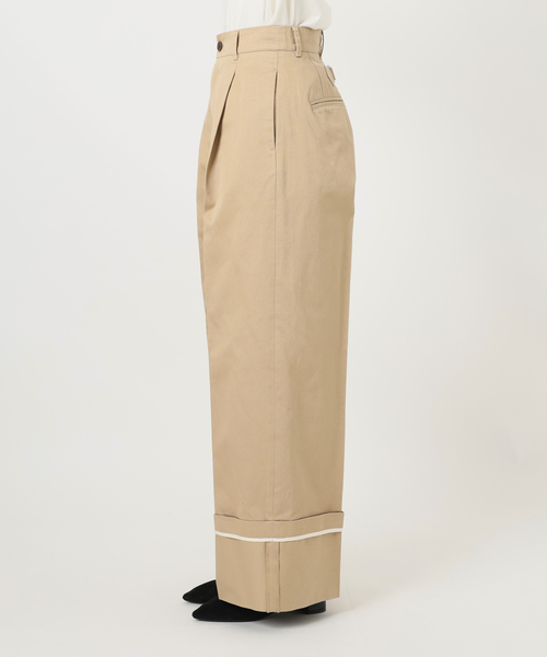 SLOBE IENA(スローブイエナ)の「ハイウエストロールアップチノパンツ(チノパンツ・レディース・ホワイト/ベージュ・38/36)」の10枚目の写真